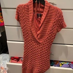 Salmon, Long sweater, possible sweater dress